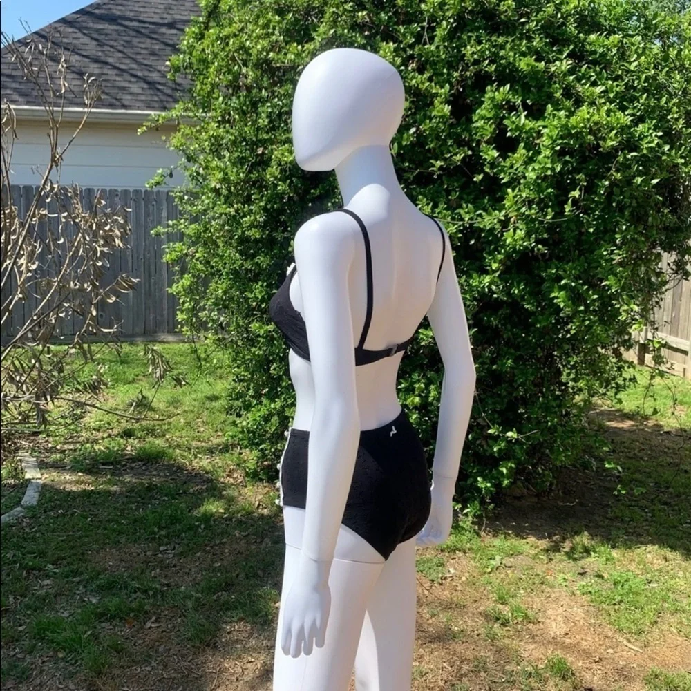 💋NWT Morgan Lane Vintage High-Rise Scalloped Eyelet 2Pc Bikini - Picture 10 of 13